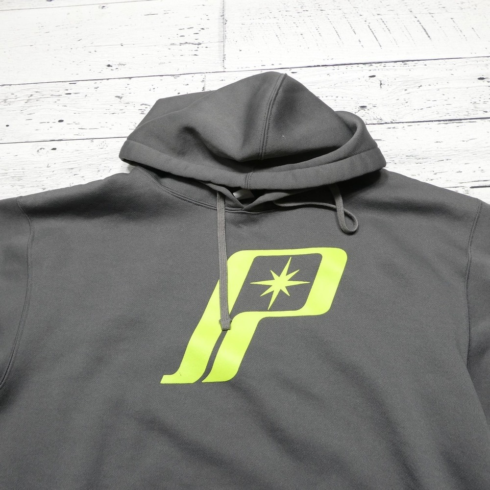 Polaris Hoodie Sweatshirt Mens XL Gray Logo Graphic Fleece Kangaroo Pullover - Picture 2 of 11
